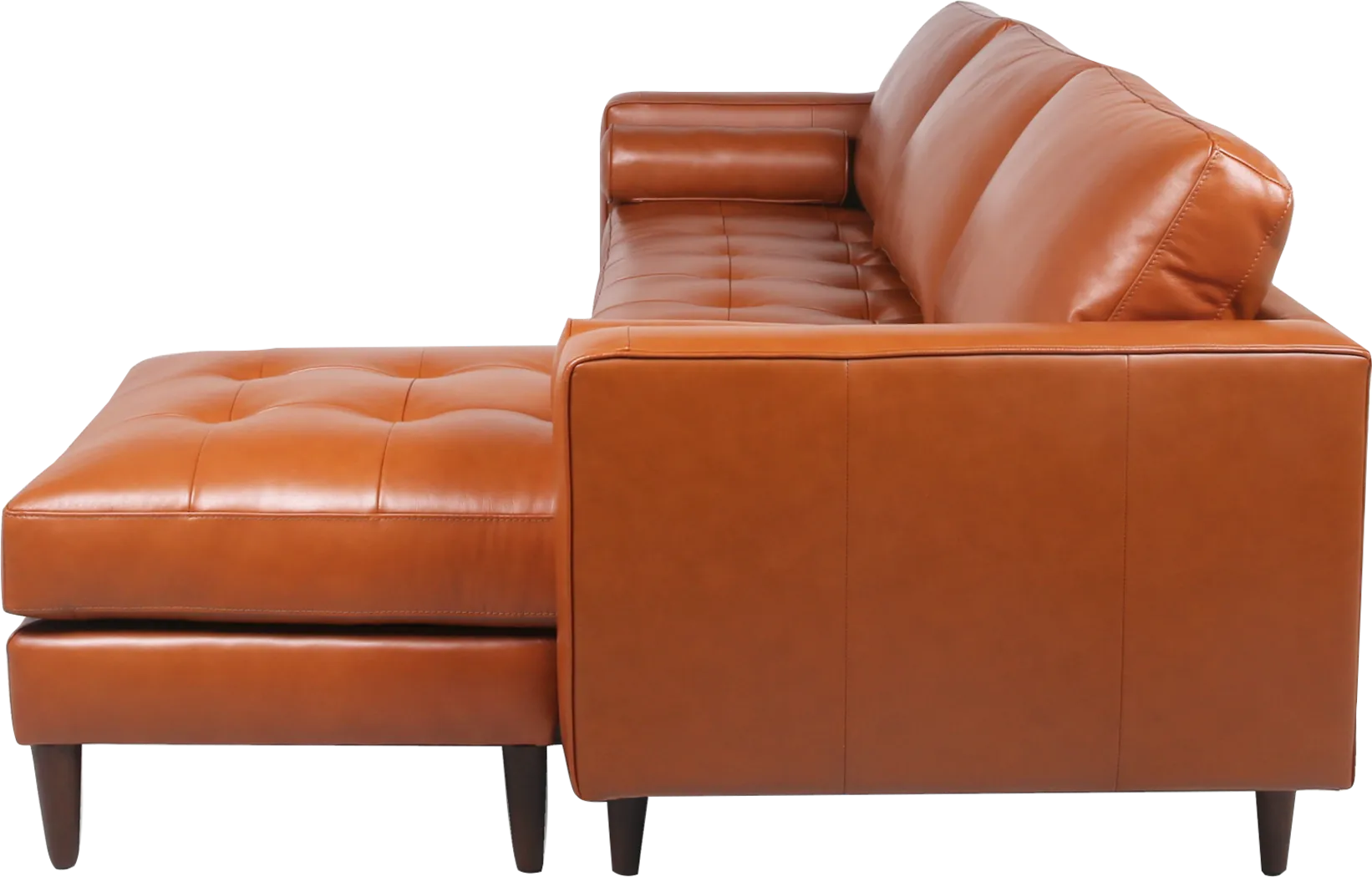 Oliver Avenue Saddle Leather Chaise Sofa - Thumbnail - Image 3