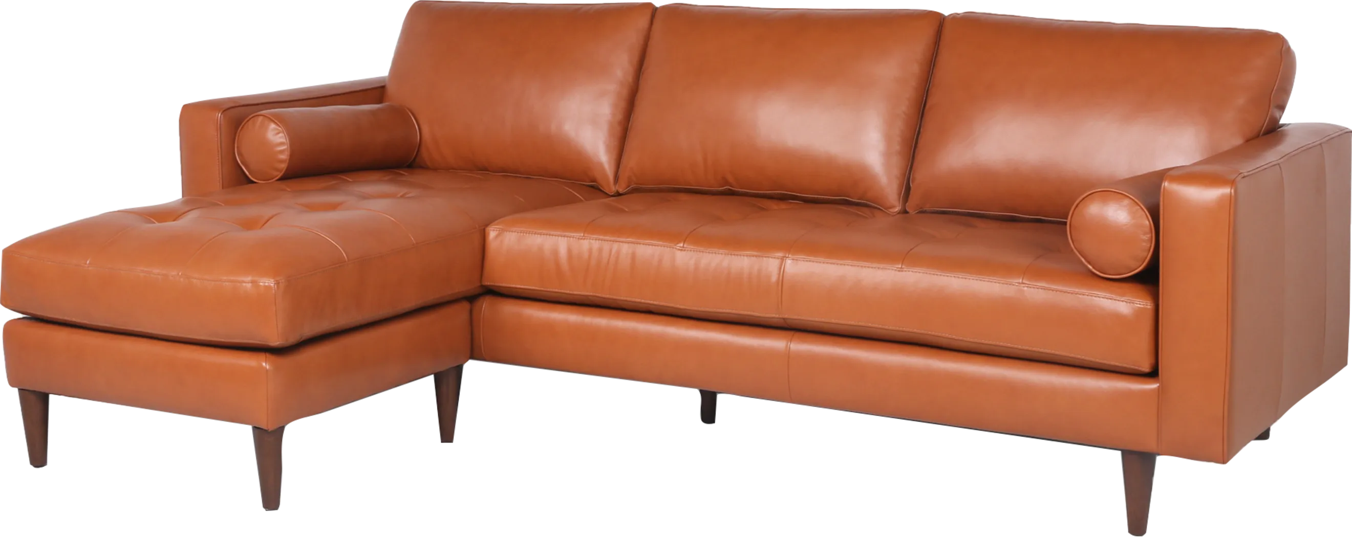 Oliver Avenue Saddle Leather Chaise Sofa - Thumbnail - Image 1