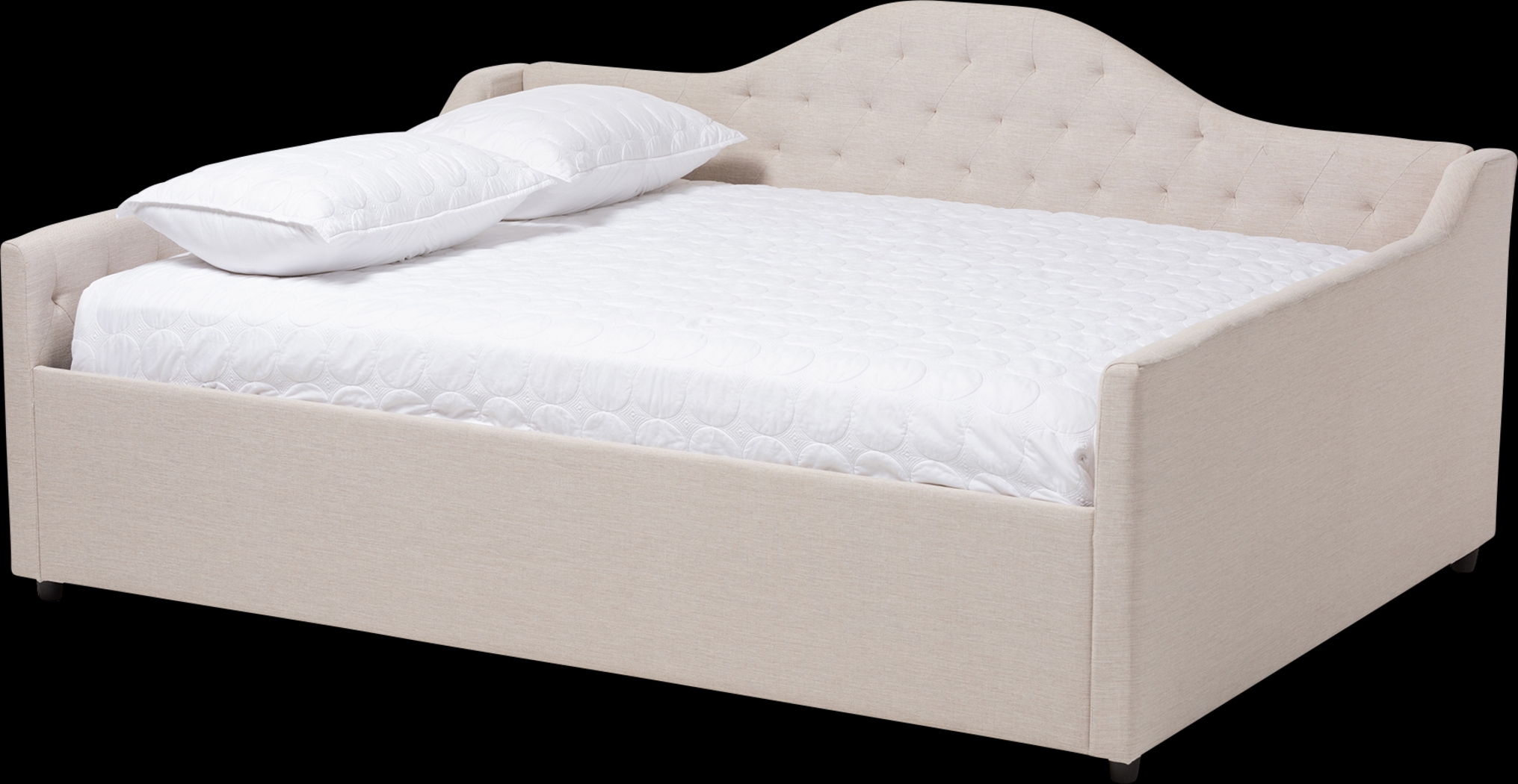 Olivette Beige Queen Daybed - Thumbnail - Image 1