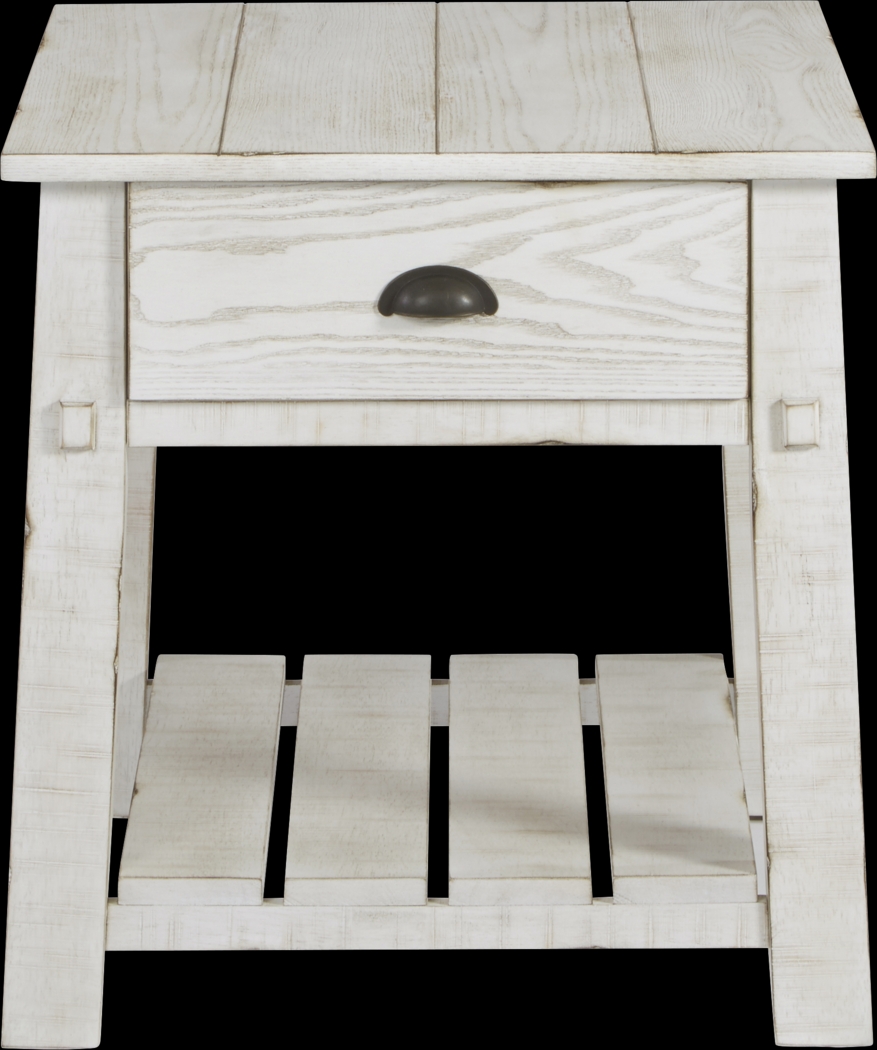 Olivula White End Table - Thumbnail - Image 2