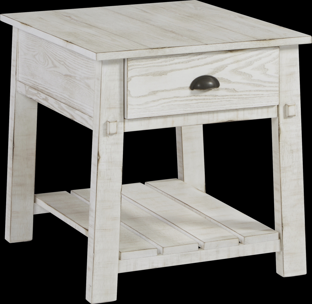 Olivula White End Table - Thumbnail - Image 1