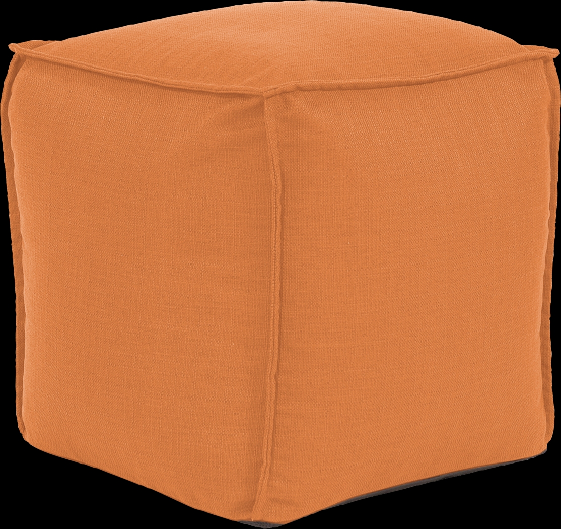Olney Orange Pouf - Thumbnail - Image 1