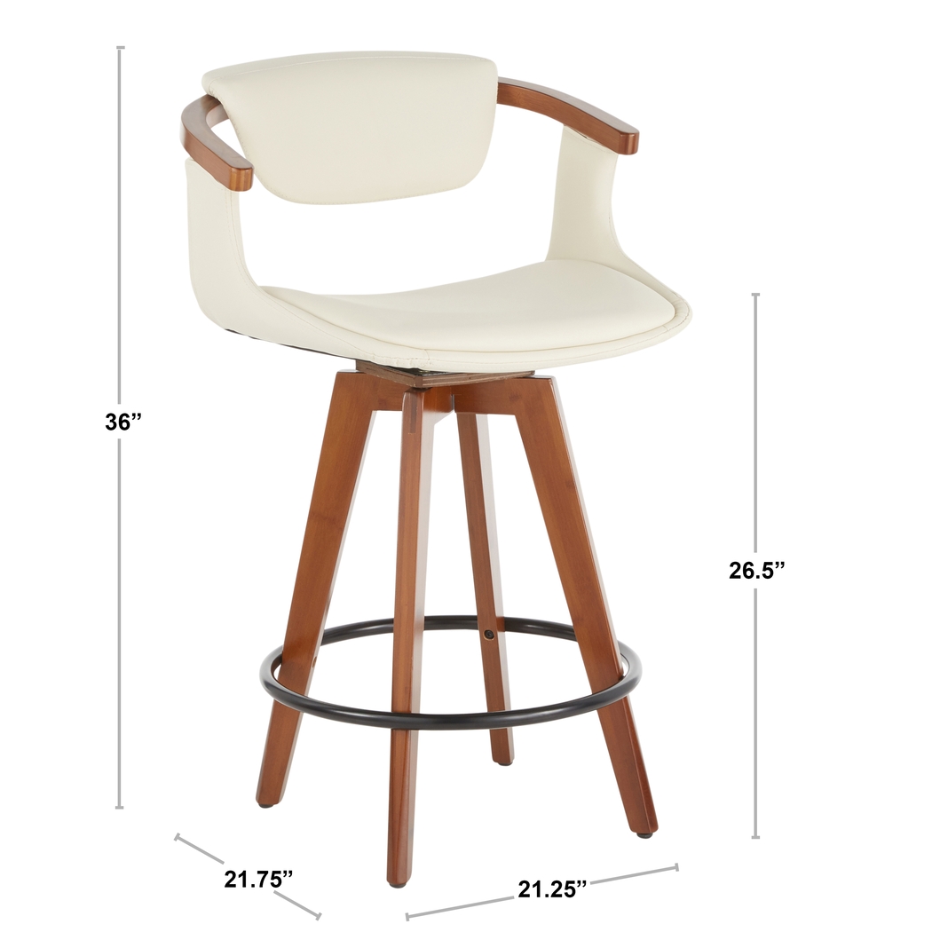 Olsin Cream Counter Height Stool - Thumbnail - Image 9