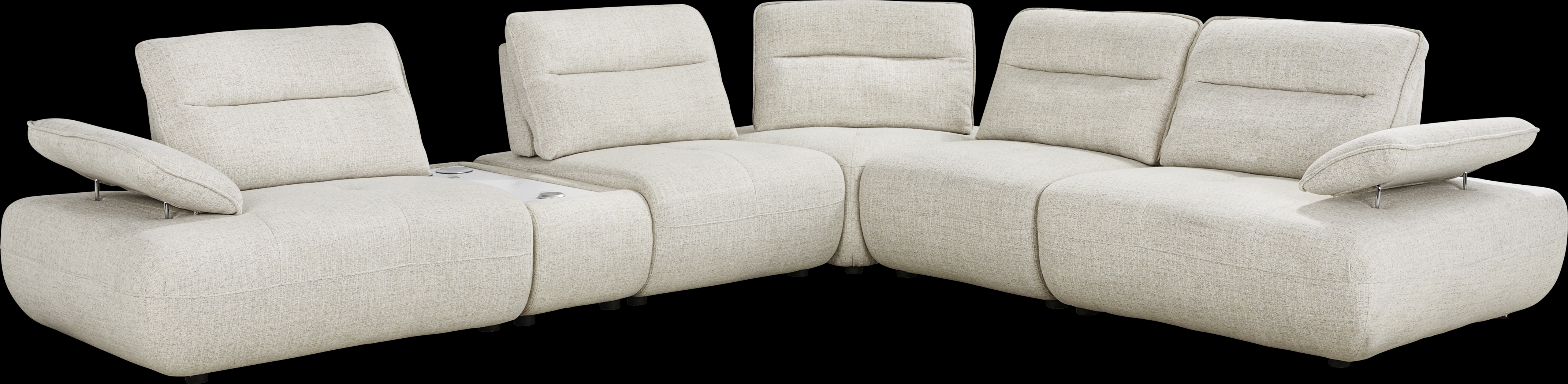 Olympia Linen 6 Pc Sectional with Audio - Thumbnail - Image 1