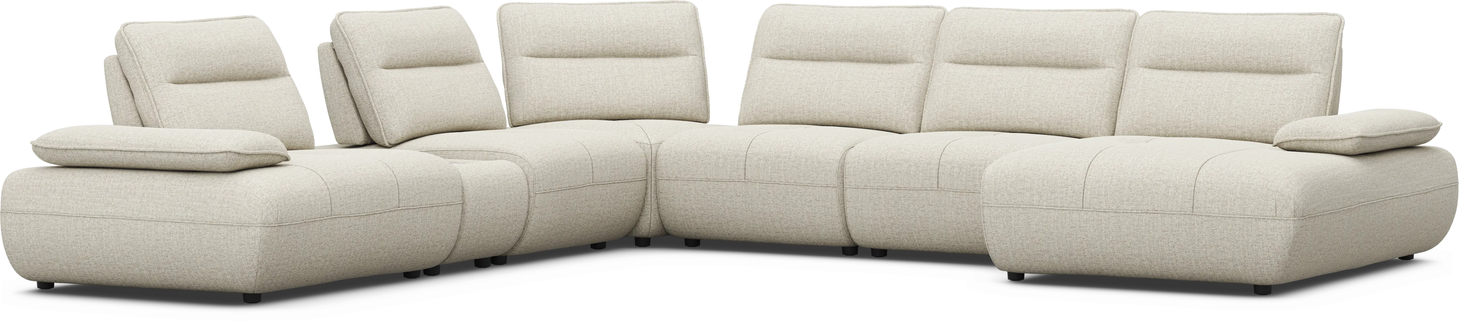 Olympia Linen 7 Pc Sectional with Audio - Image 5