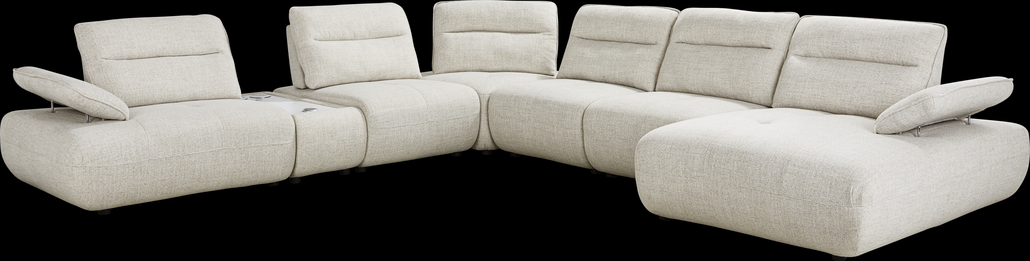 Olympia Linen 7 Pc Sectional with Audio - Thumbnail - Image 1