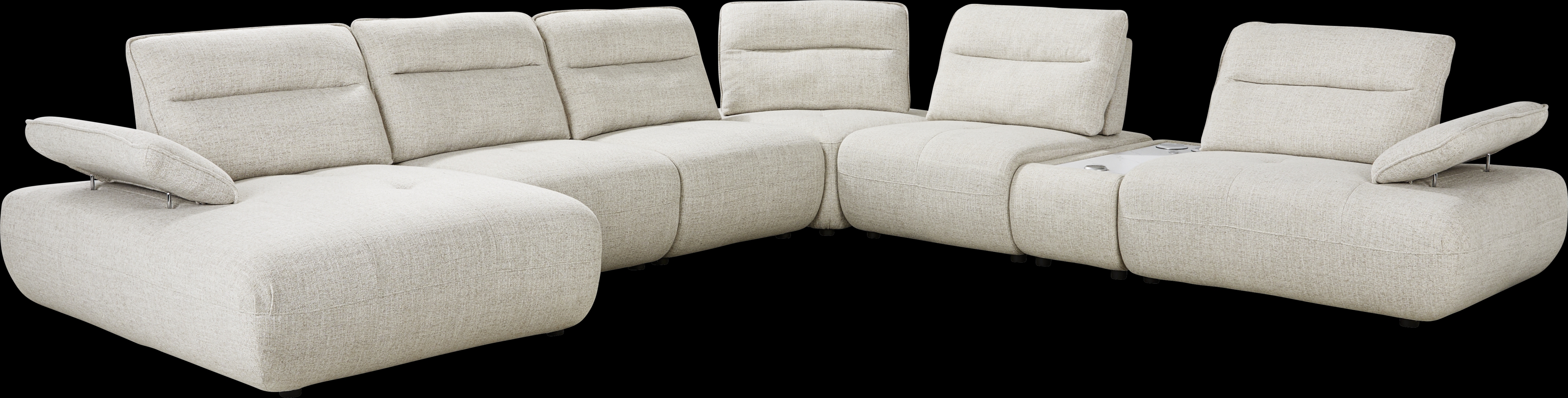 Olympia Linen 7 Pc Sectional with Audio - Thumbnail - Image 1