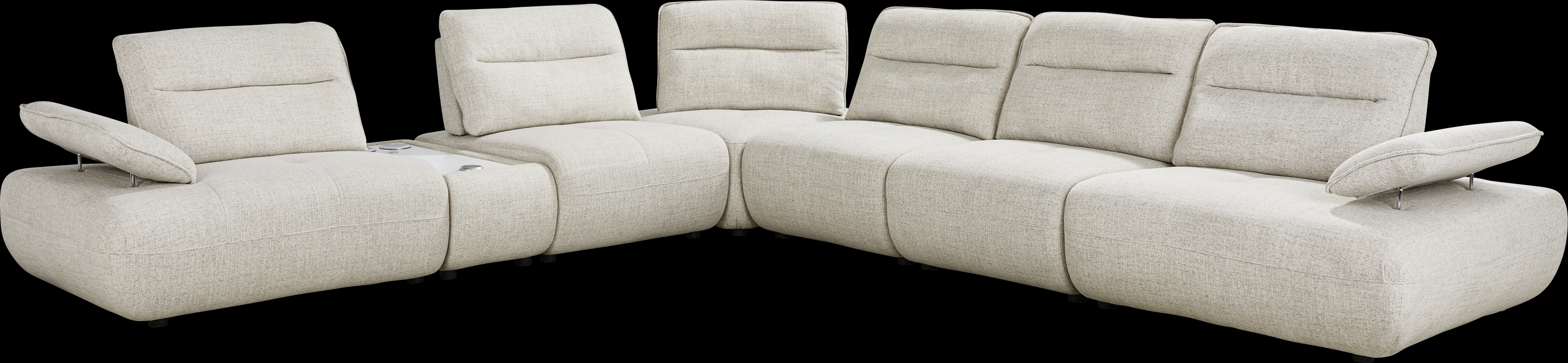 Olympia Linen 7 Pc Sectional with Audio - Thumbnail - Image 1