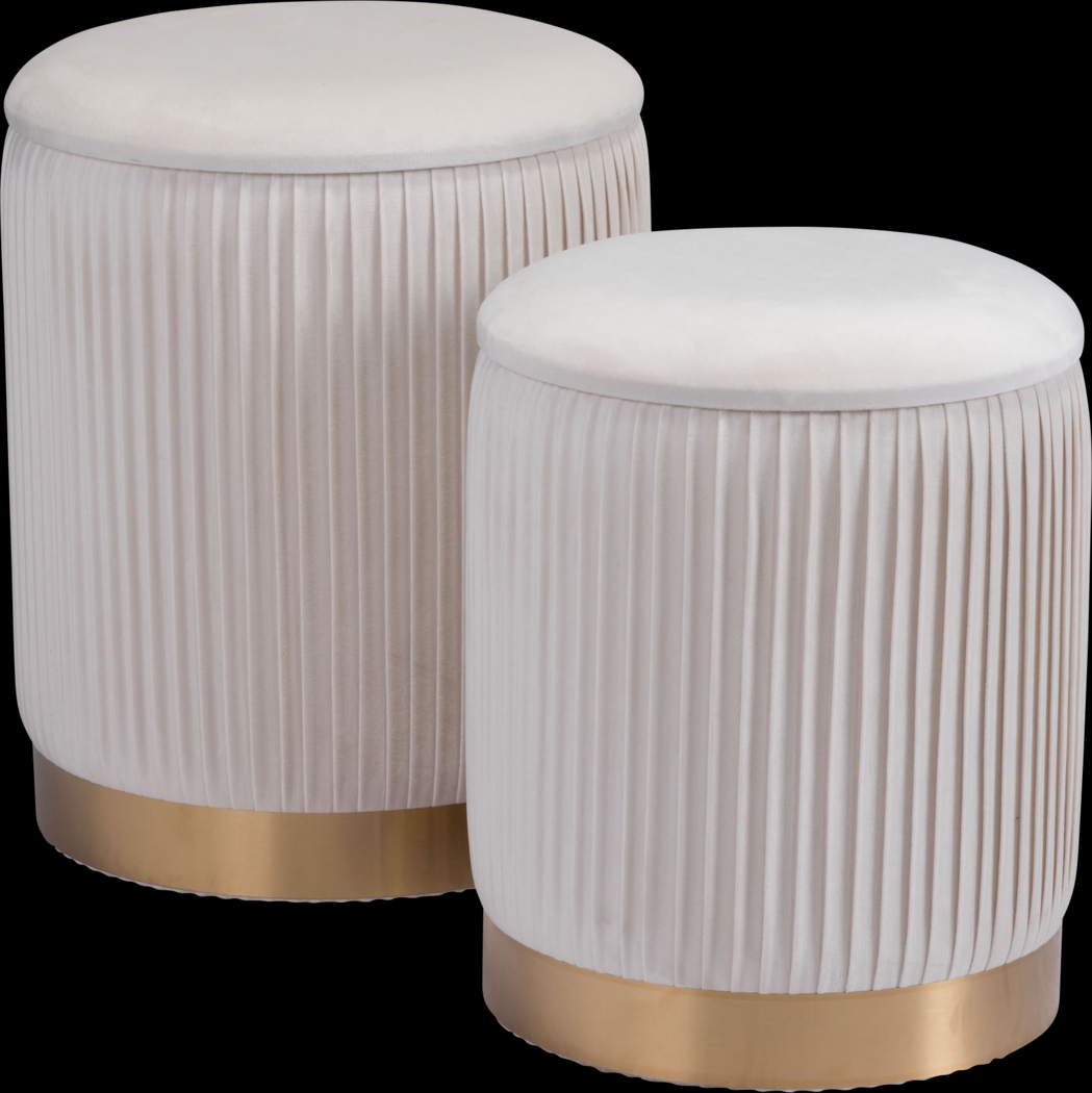 Omali Beige Accent Ottoman, Set of 2 - Thumbnail - Image 1