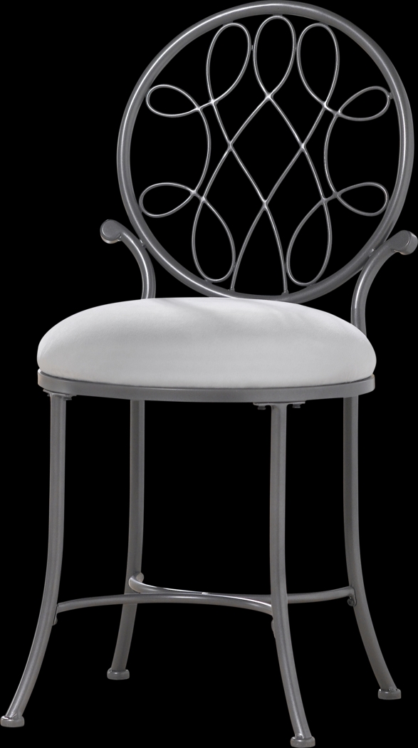 O'Malley Gray Vanity Stool - Thumbnail - Image 1