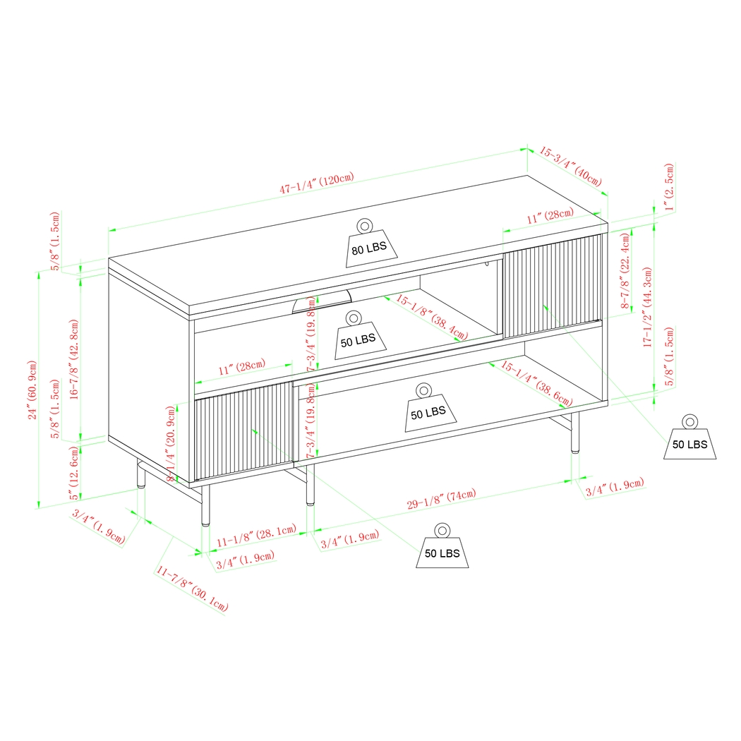 Omerea Oak 47 in. Console - Thumbnail - Image 7