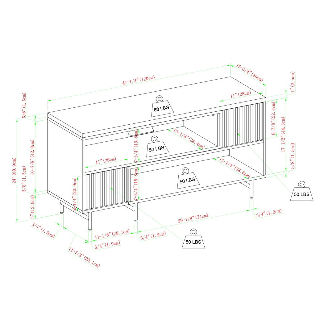 Omerea Walnut 47 in. Console - Thumbnail - Image 6