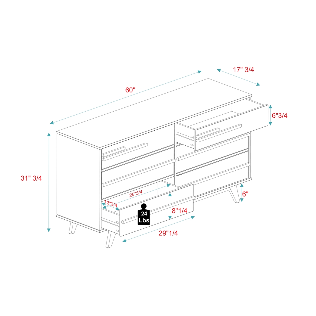 Omerea Walnut Dresser - Thumbnail - Image 6