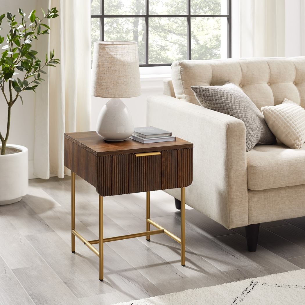 Omerea Walnut End Table - Thumbnail - Image 2