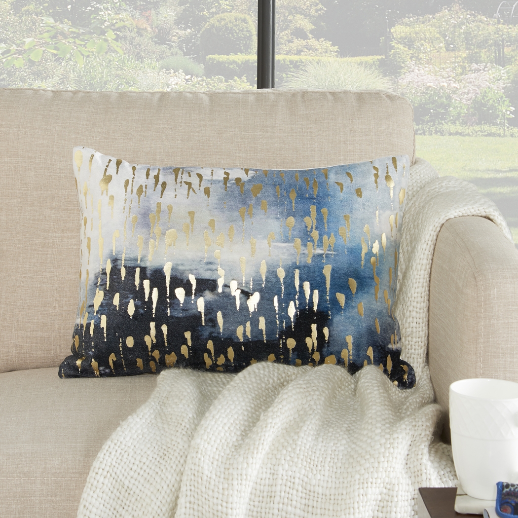 Omri Blue Accent Pillow - Thumbnail - Image 3