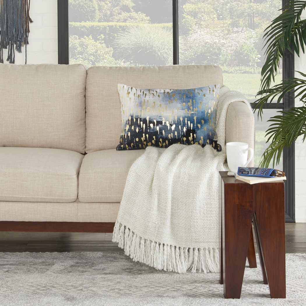 Omri Blue Accent Pillow - Thumbnail - Image 4