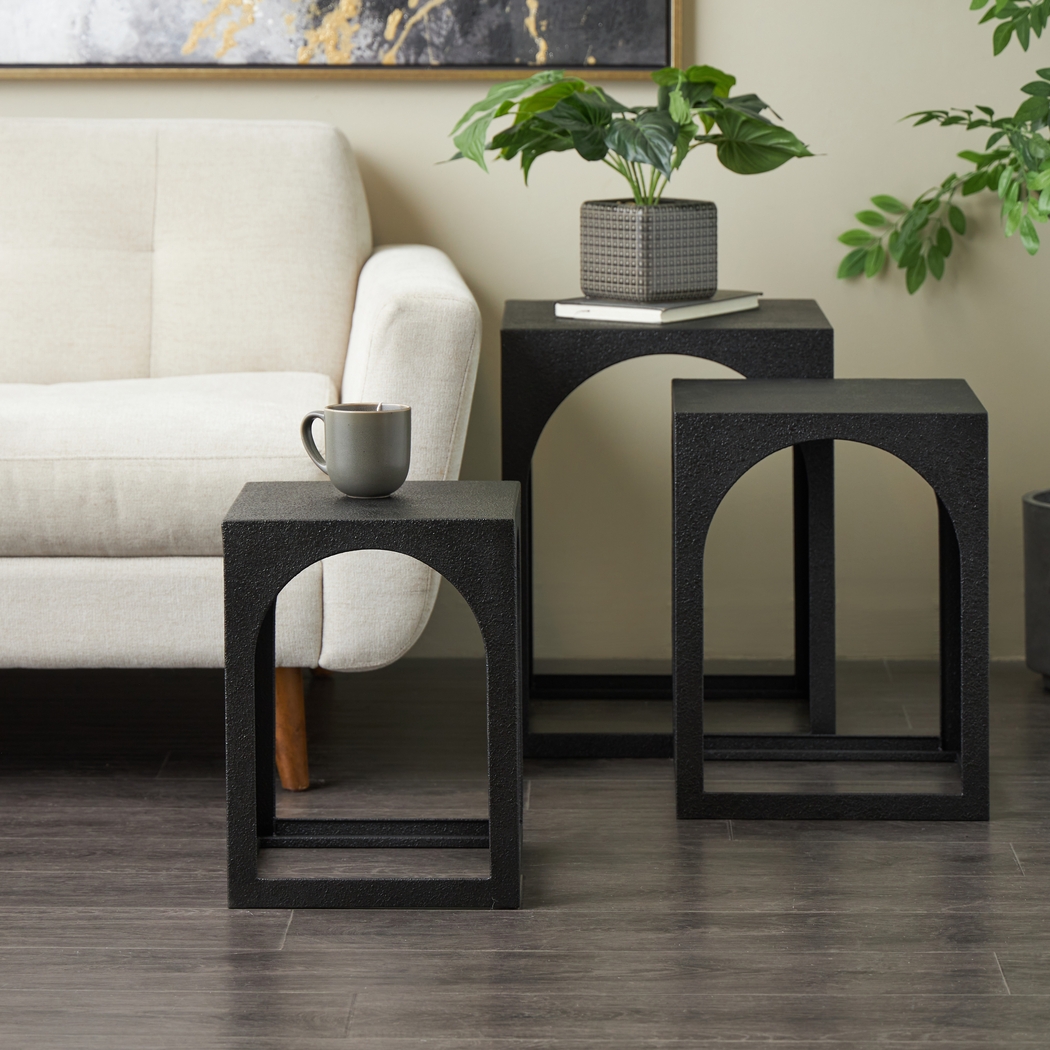Omru Black Nesting Tables, Set of 3 - Thumbnail - Image 2