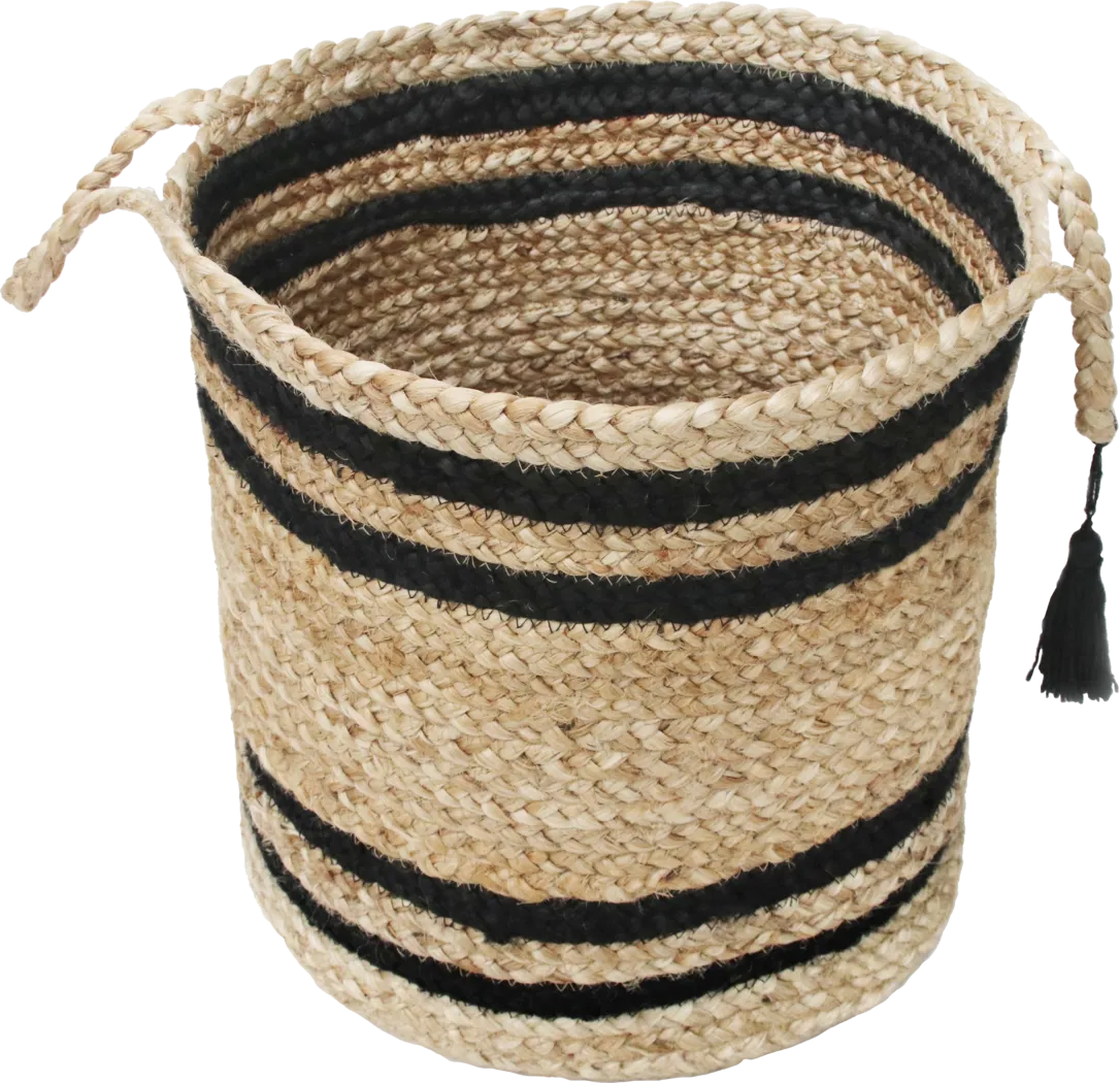 Omylia Tan/Black 17 in. Basket - Thumbnail - Image 4