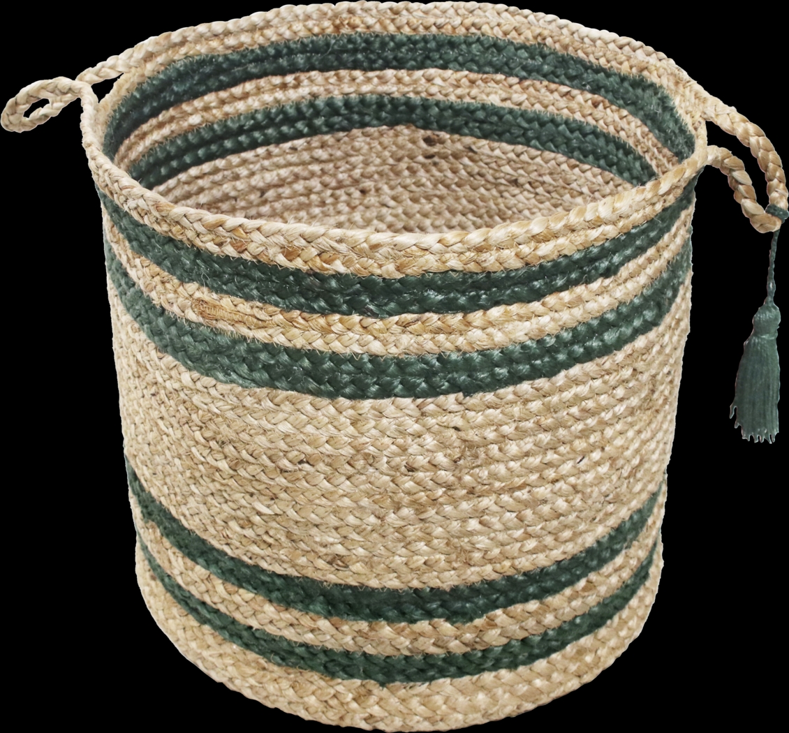 Omylia Tan/Green 17 in. Basket - Thumbnail - Image 4