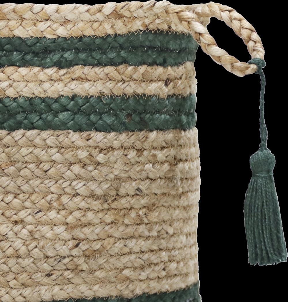 Omylia Tan/Green 17 in. Basket - Thumbnail - Image 6