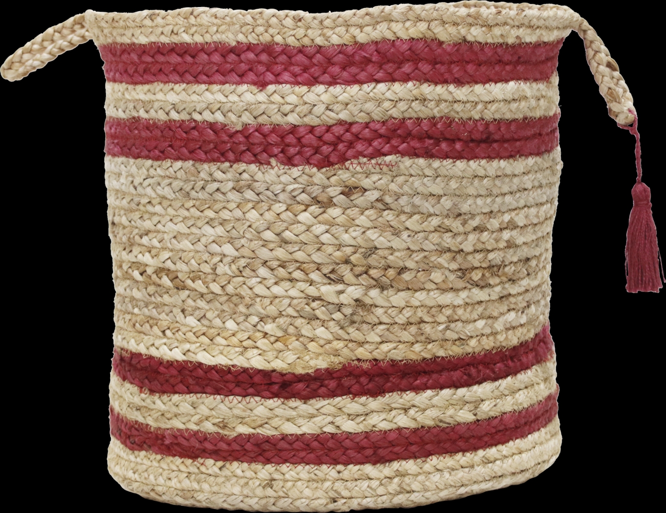 Omylia Tan/Red 19 in. Basket - Thumbnail - Image 1