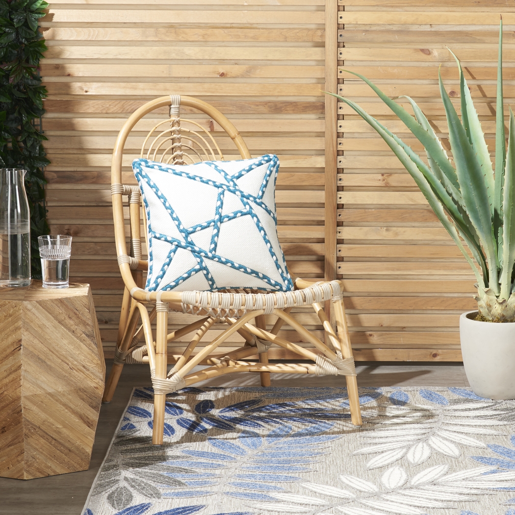 Onas Turquoise Indoor/Outdoor Accent Pillow - Thumbnail - Image 3