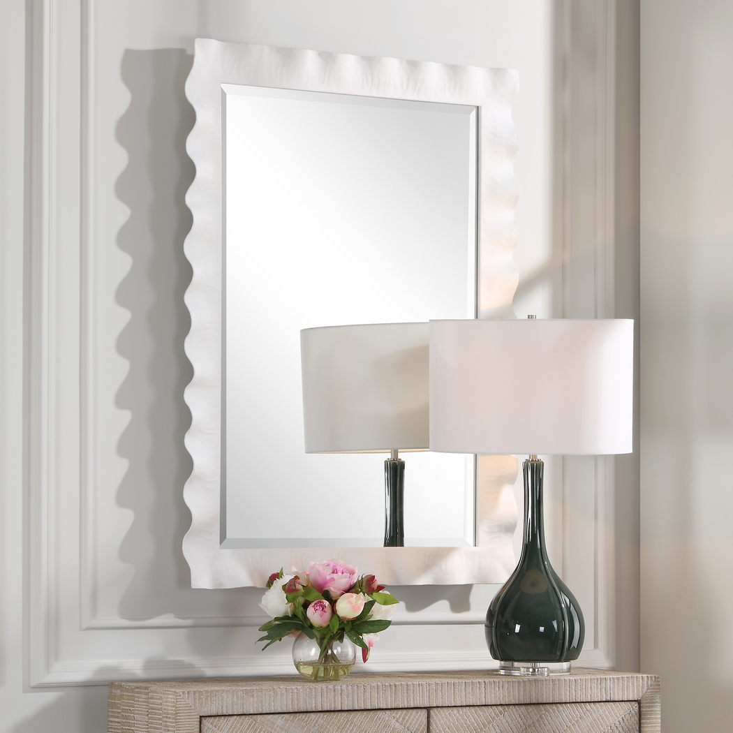 Onaug White Wall Mirror - Thumbnail - Image 2