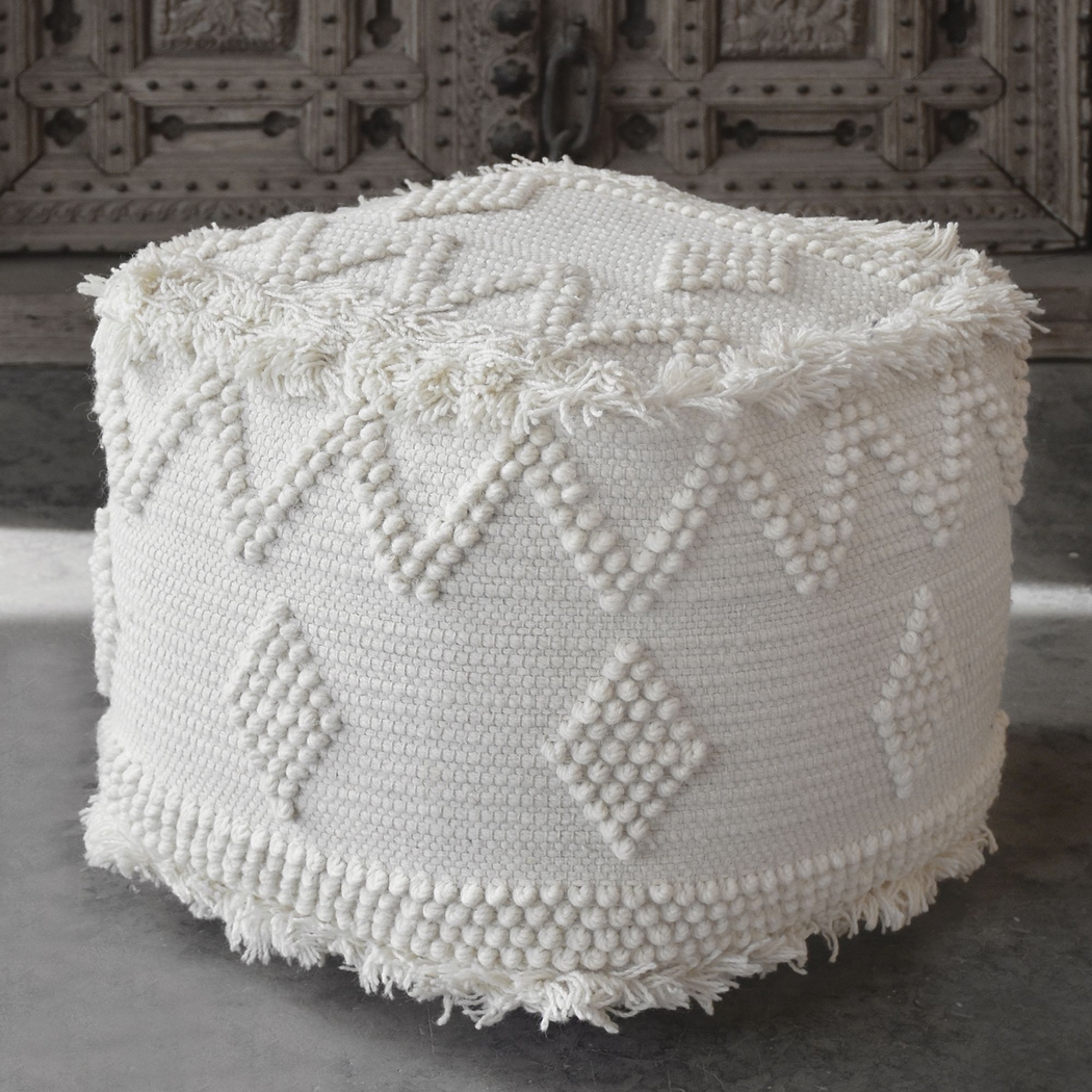 Onawa White Ottoman - Thumbnail - Image 2