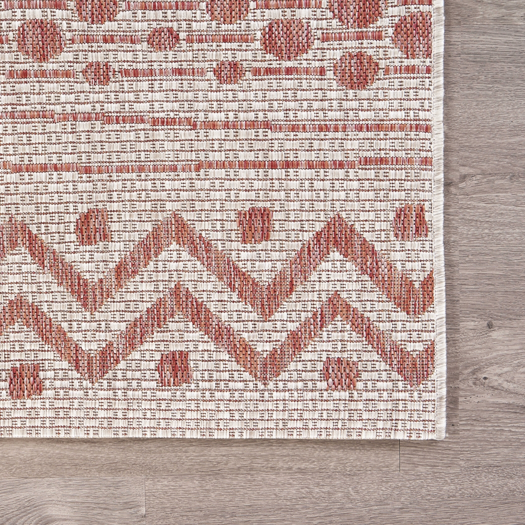 Onomis Beige/Red 7'9 x 9'9 Indoor/Outdoor Rug - Thumbnail - Image 5