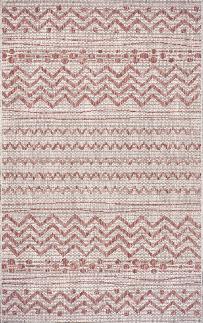 Onomis Beige/Red 7'9 x 9'9 Indoor/Outdoor Rug - Thumbnail - Image 1