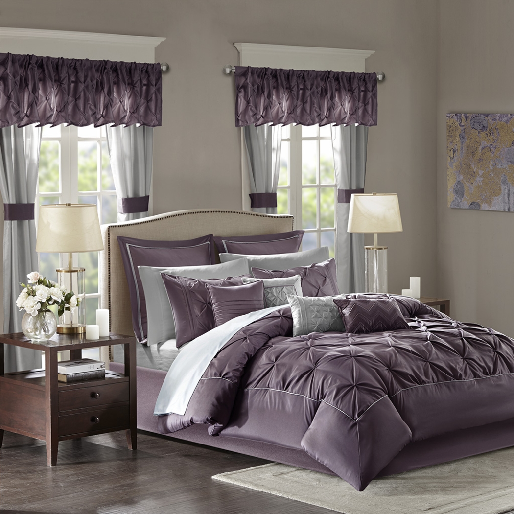 Opelusas Purple 24 Pc Queen Bedding Set - Thumbnail - Image 2