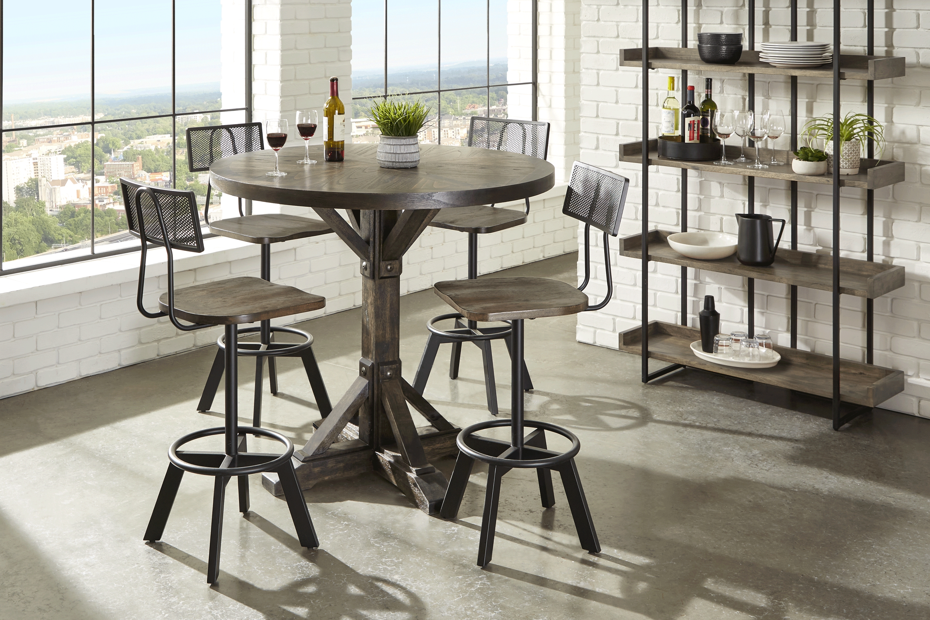 Orchard House Brown Swivel Stool - Thumbnail - Image 2