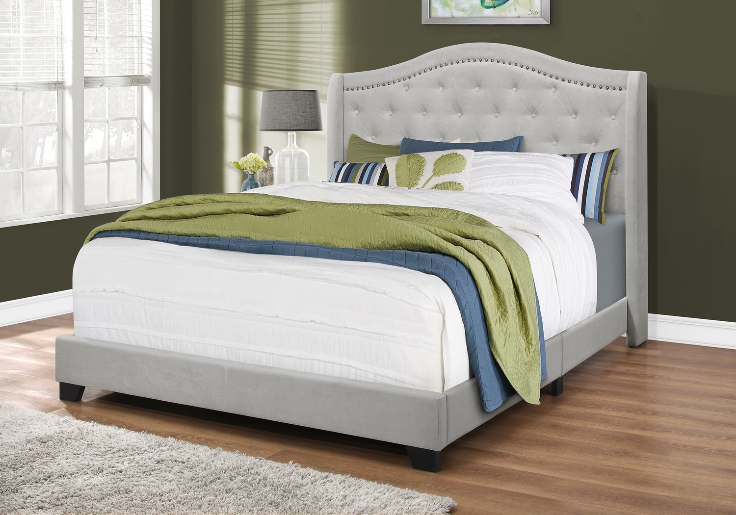 Orcow Light Gray Queen Bed - Thumbnail - Image 2