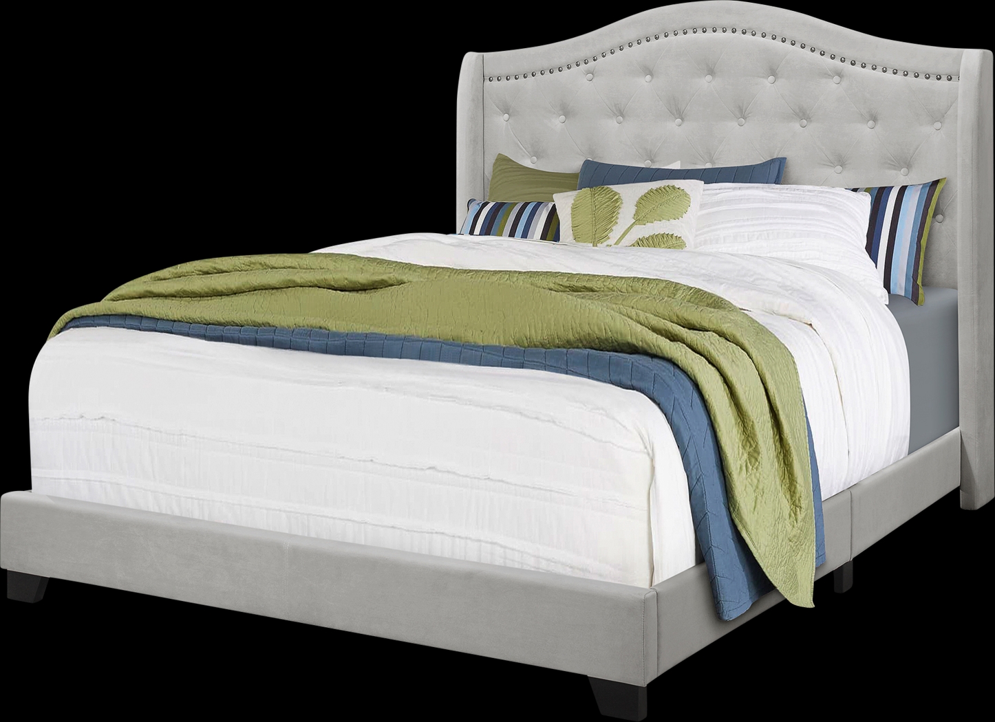 Orcow Light Gray Queen Bed - Thumbnail - Image 1