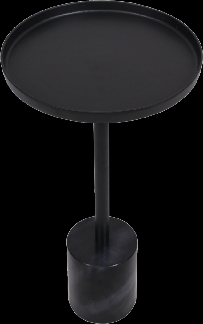 Orelia Black Accent Table with Black Marble Base - Thumbnail - Image 3