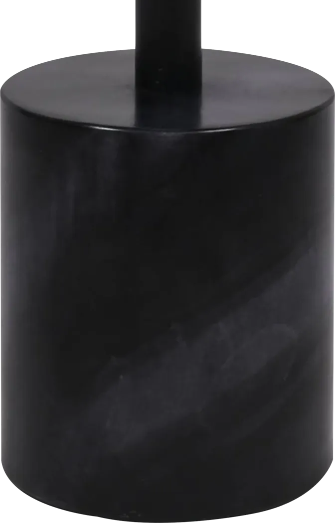 Orelia Black Accent Table with Black Marble Base - Image 5