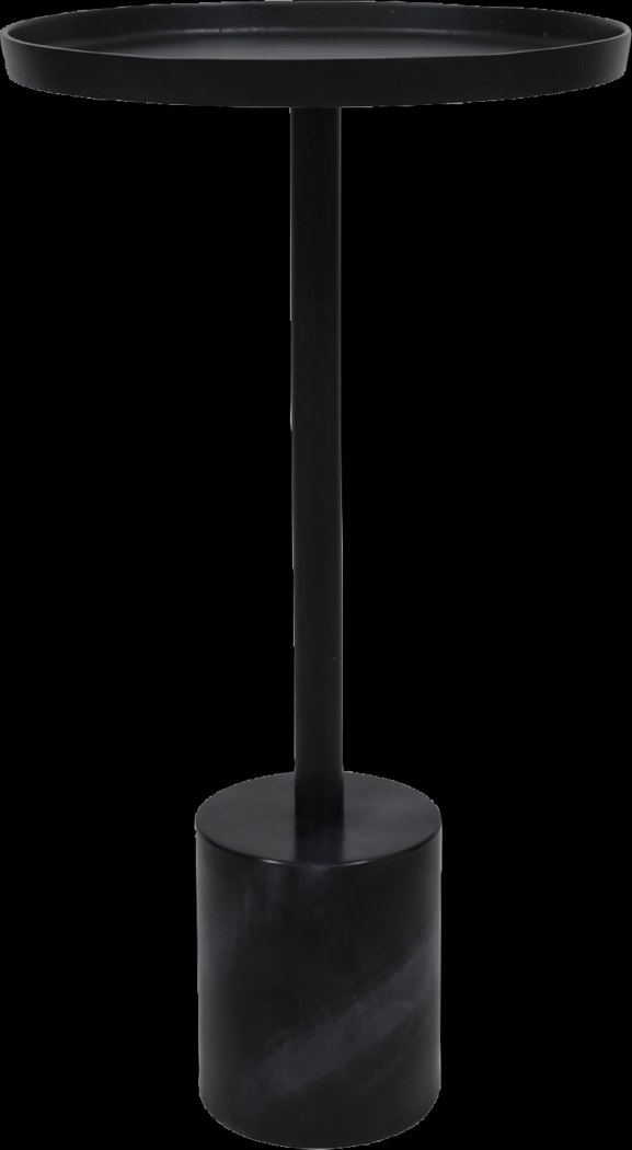 Orelia Black Accent Table with Black Marble Base - Thumbnail - Image 1