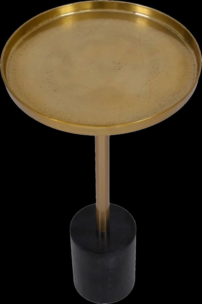 Orelia Gold Accent Table with Black Marble Base - Thumbnail - Image 3