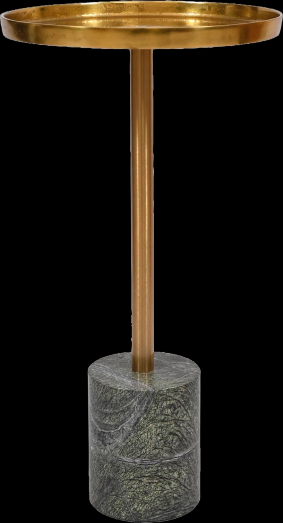 Orelia Gold Accent Table with Green Marble Base - Thumbnail - Image 1