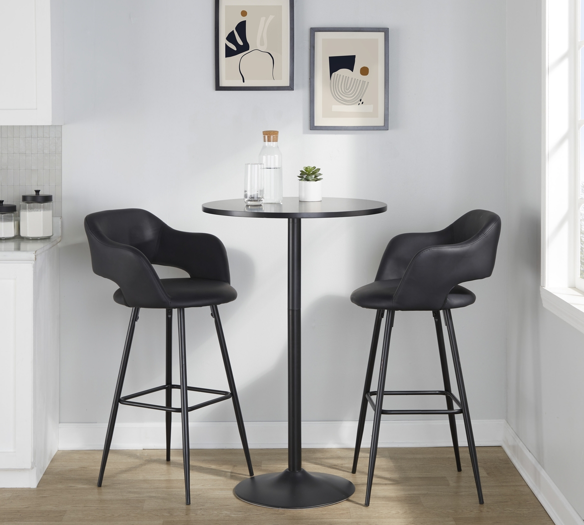 Orkhid Black Barstool, Set of 2 - Thumbnail - Image 3