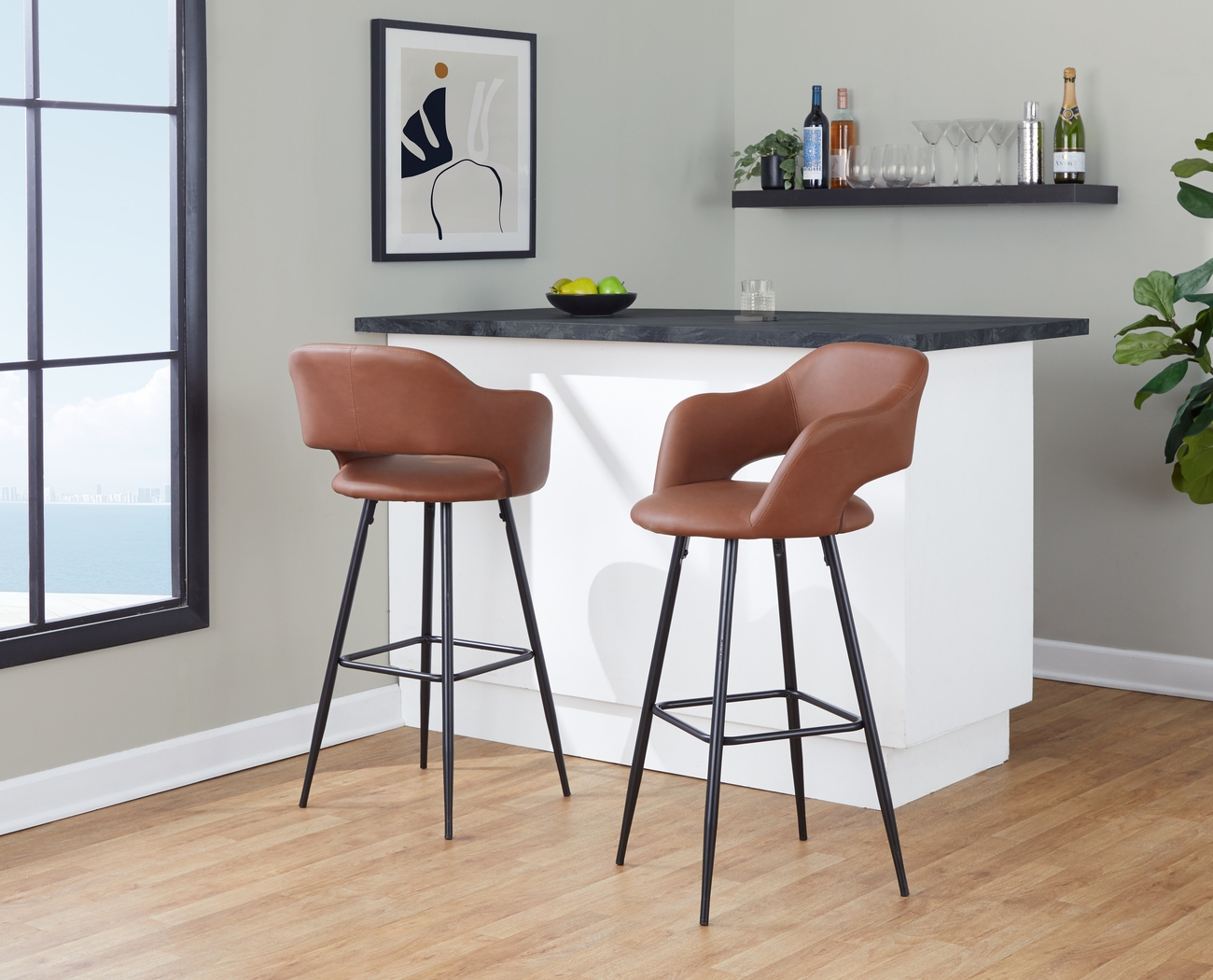 Orkhid Brown Barstool, Set of 2 - Thumbnail - Image 2