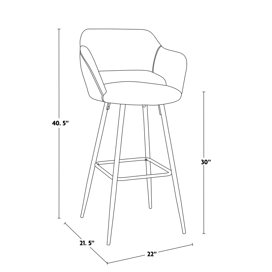Orkhid Brown Barstool, Set of 2 - Thumbnail - Image 9