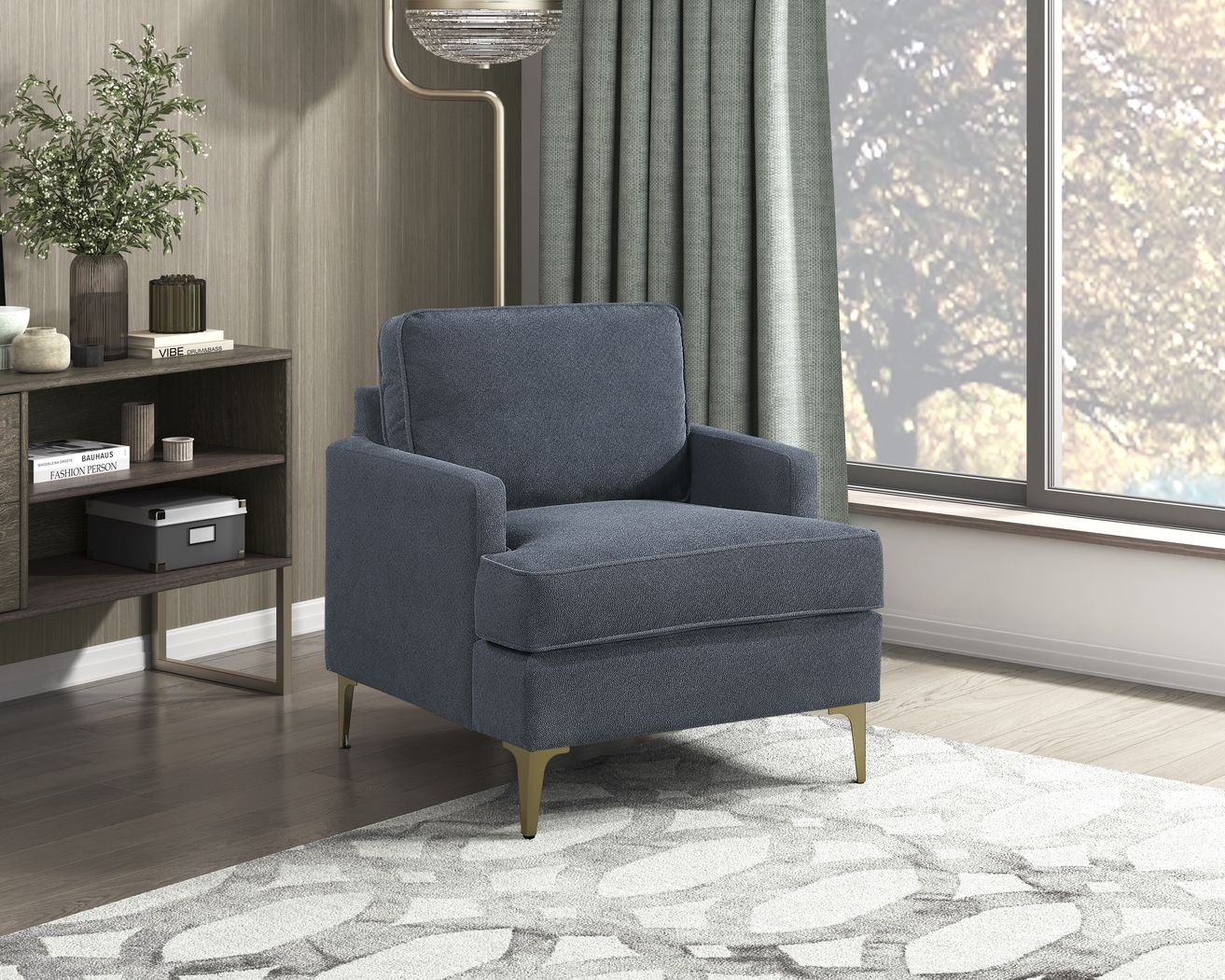 Orlan Drak Gray Accent Chair - Thumbnail - Image 2