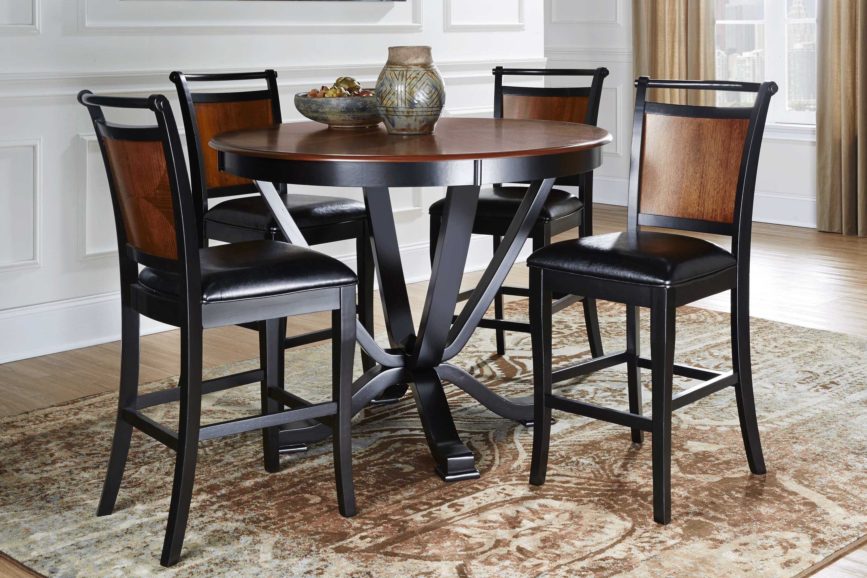 Orland Park Black 5 Pc 48" Round Counter Height Dining Room - Thumbnail - Image 1