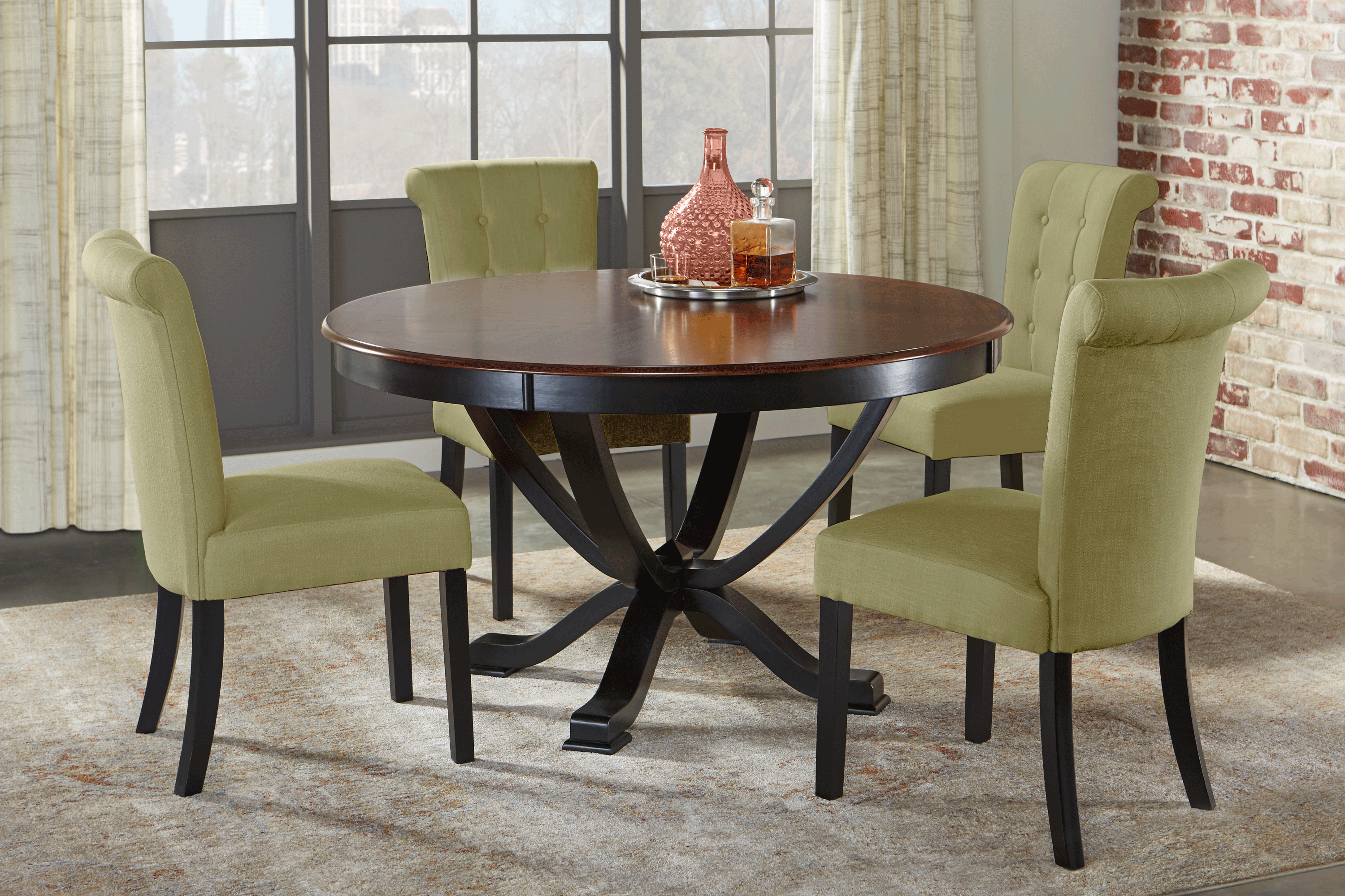 Orland Park Black Round Dining Table - Thumbnail - Image 2