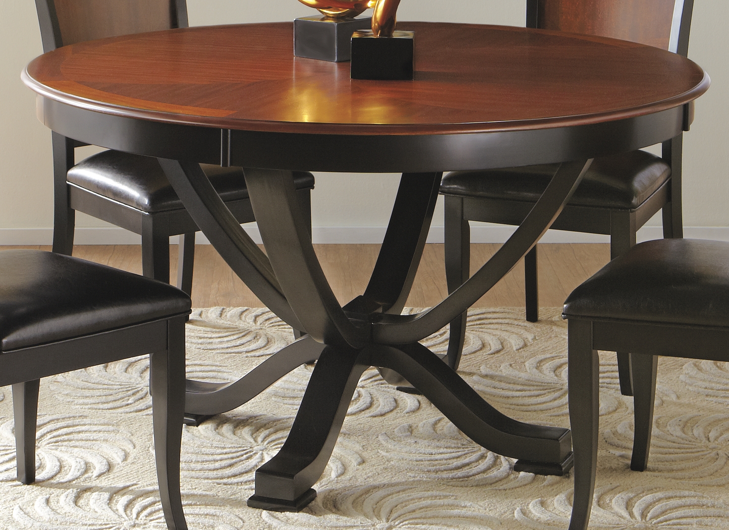 Orland Park Black 5 Pc Dining Set with White Chairs - Thumbnail - Image 3