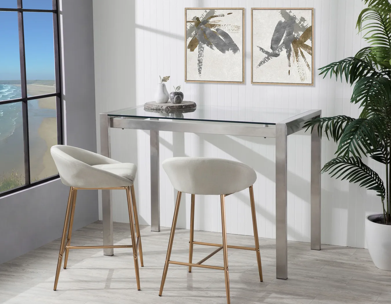 Orna Cream Counter Height Stool (Set of 2) - Thumbnail - Image 4