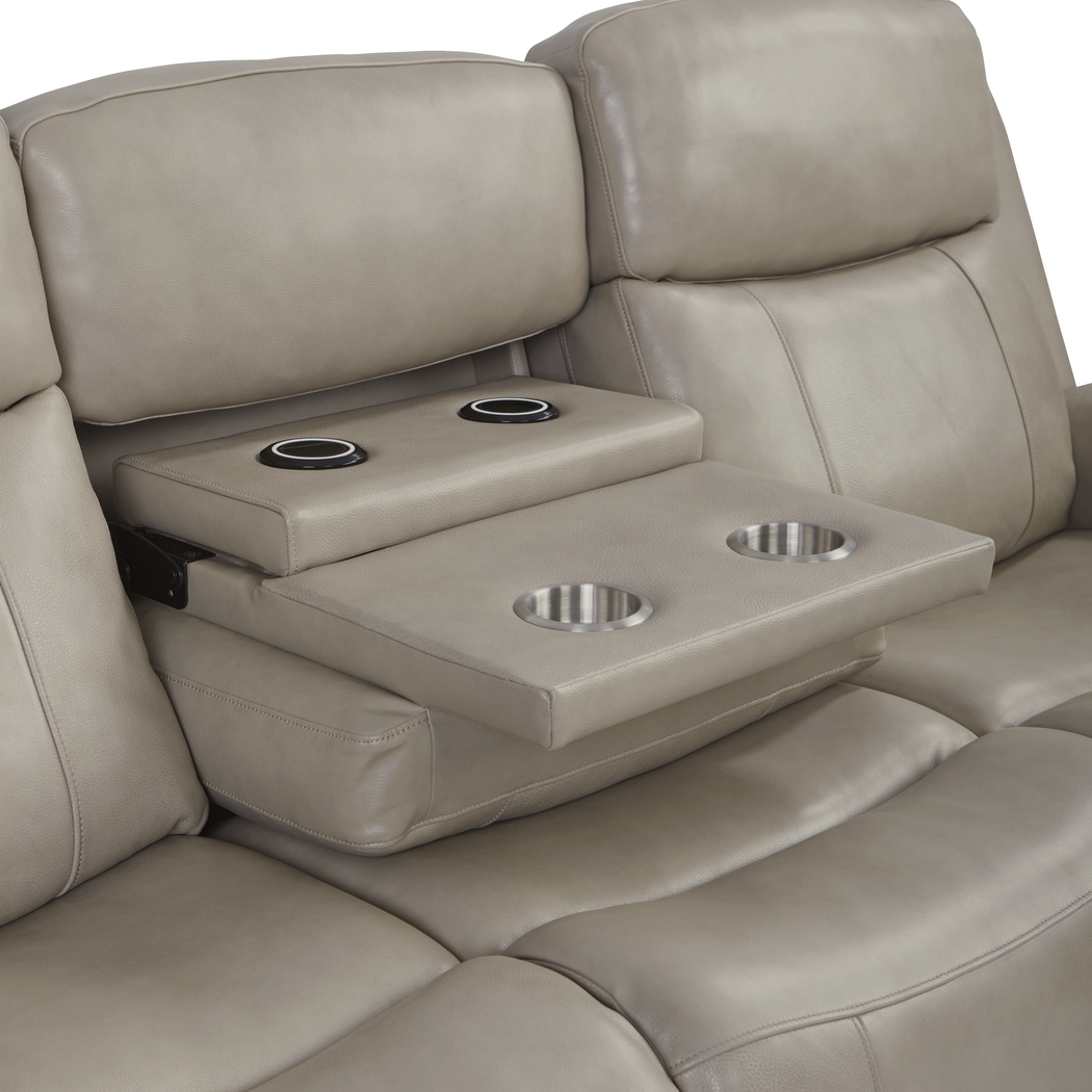 Orsini Beige Leather 8 Pc Dual Power Reclining Living Room - Thumbnail - Image 7