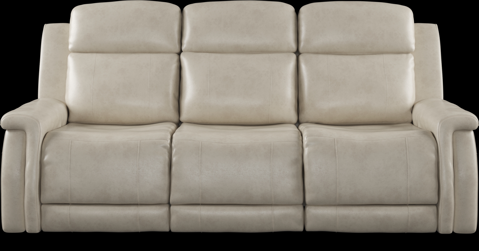 Orsini Beige Leather Dual Power Reclining Sofa - Thumbnail - Image 1