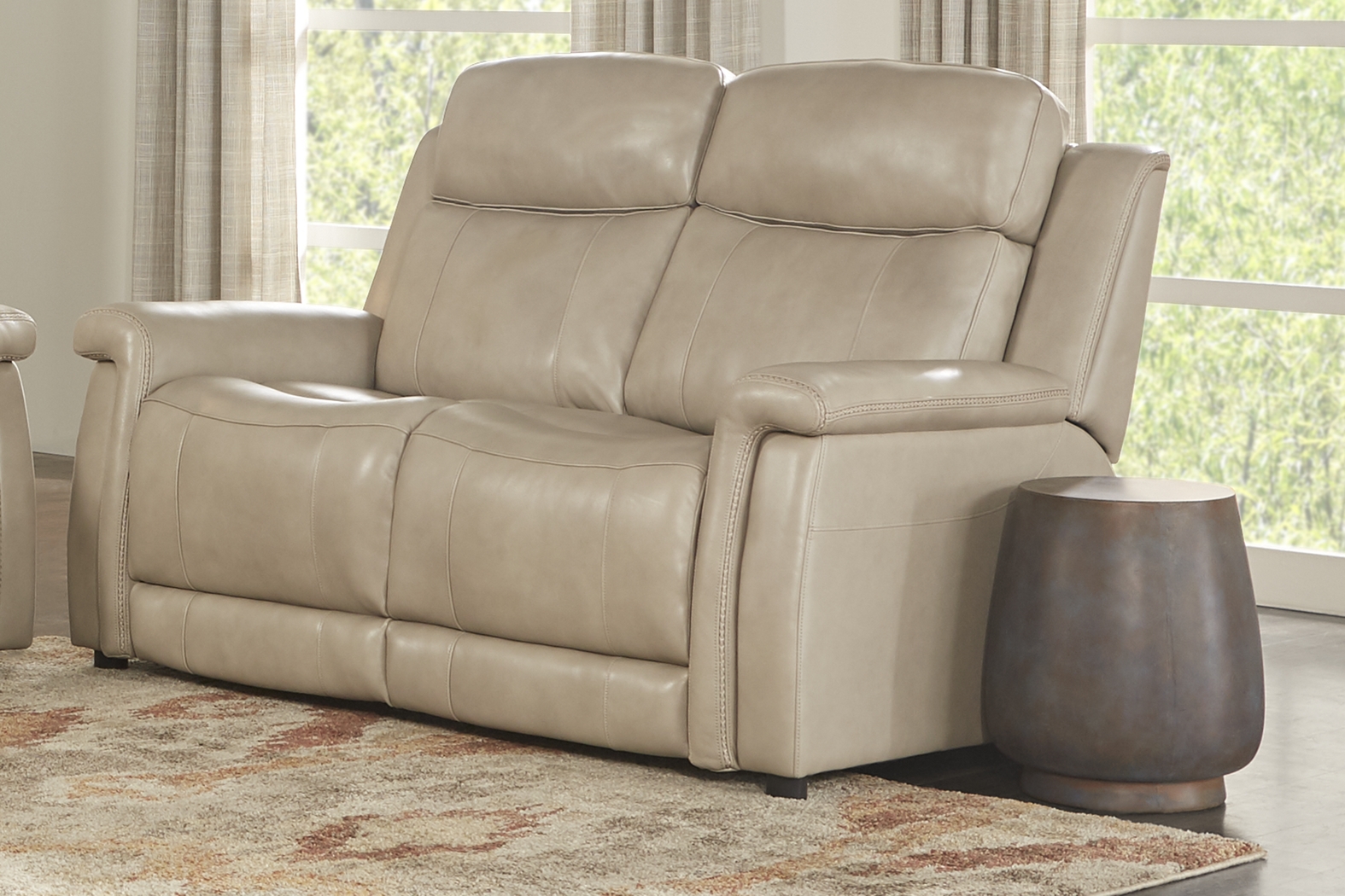 Orsini Beige Leather 2 Pc Living Room with Dual Power Reclining Sofa - Thumbnail - Image 8